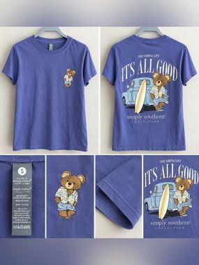 Simply Southern Women’s Small It’s All Good Bear Surf Truck Graphic Tee